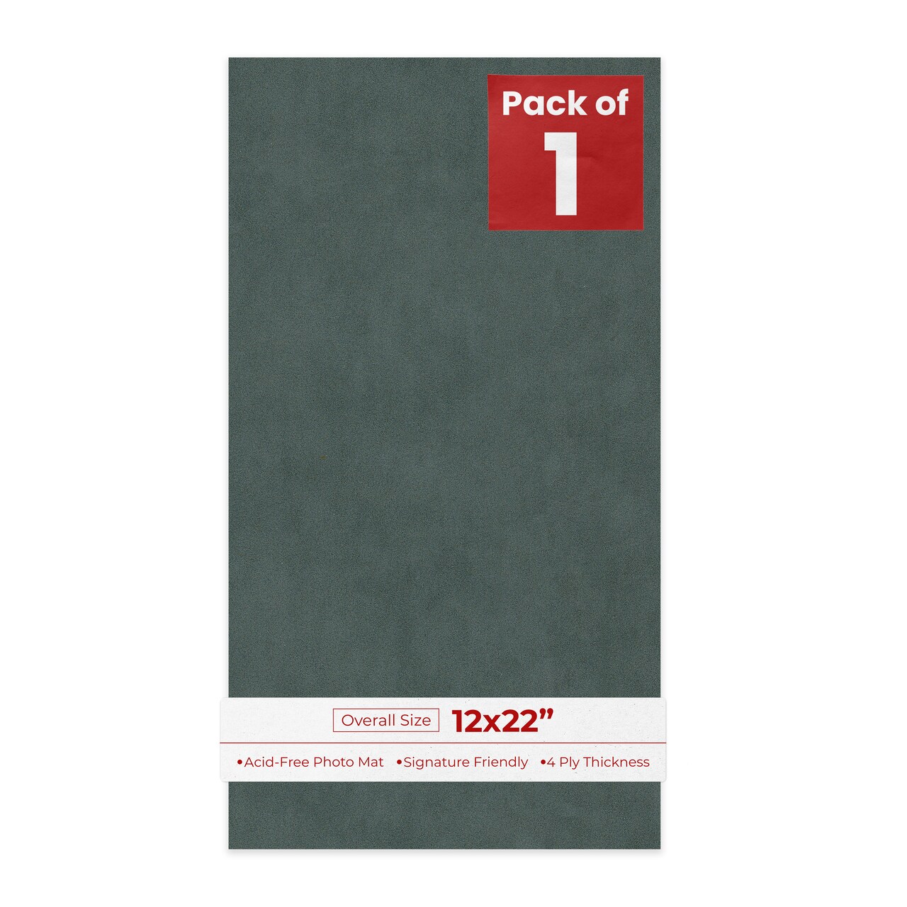 Dark Grey Suede 12x22 Uncut Mat Board - Blank Sheets, No Opening